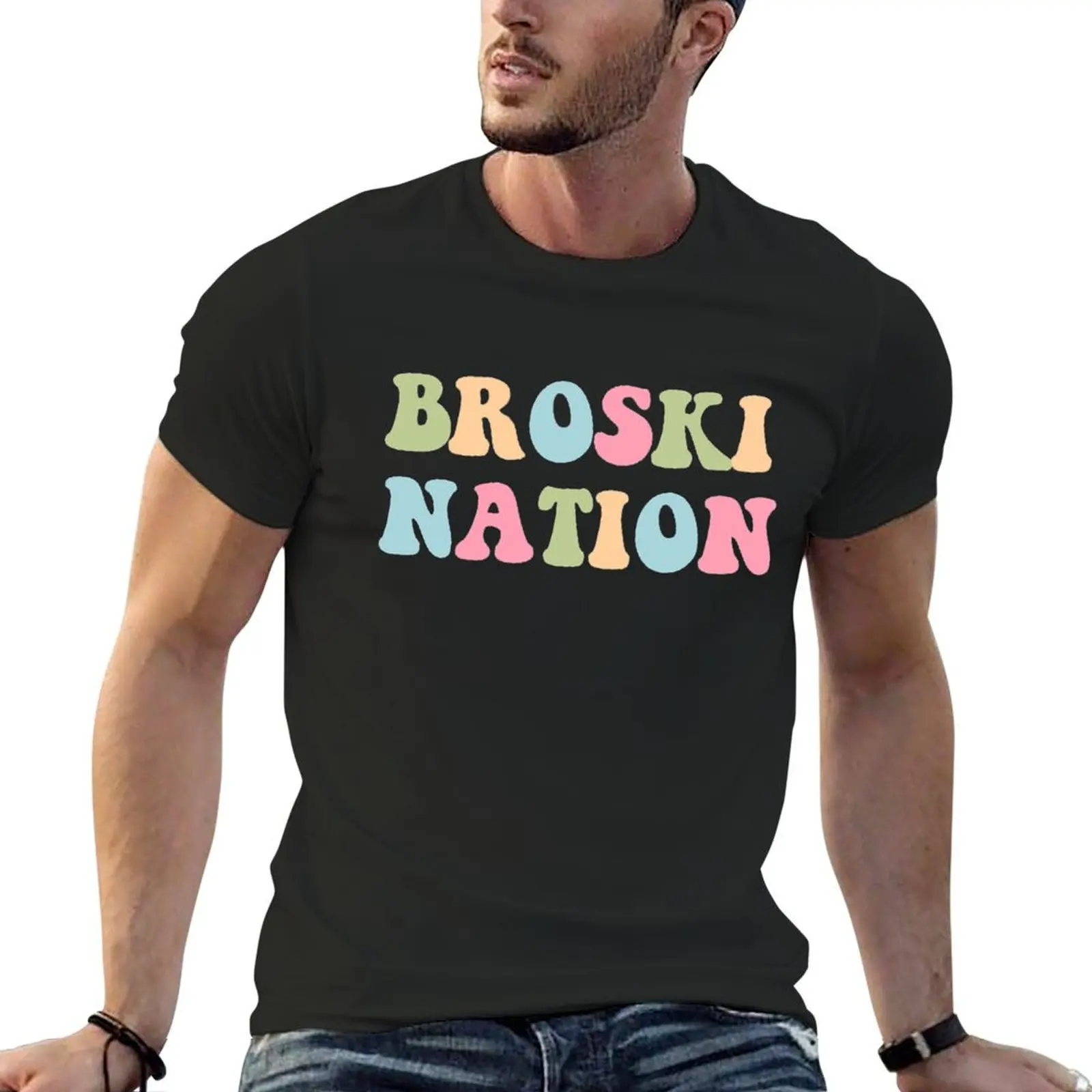 broski nation T-shirt cute clothes summer tops T-shirt men