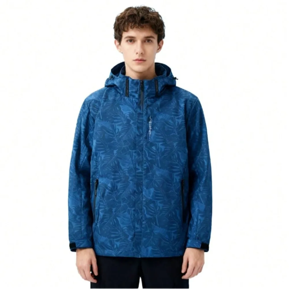 

Unisex Maple Leaf Rain Jacket, Detachable Hood Waterproof Windbreaker for Autumn Outdoor Adventures, Lightweight Fall Coat