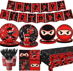 Ninja Masked Children's Birthday Party Decoration Paper Cups Napkins Tablecloths