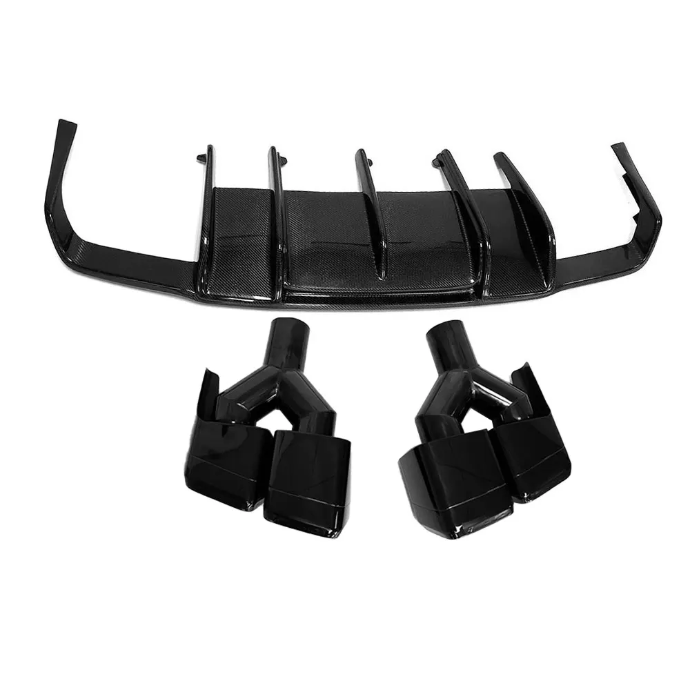 Voor Benz CLS Klasse W218 CLS 350 CLS63 AMG 2011-2014 Koolstofvezel Achter Lip Diffuser Rvs 4 Outlet uitlaat Staart Keel