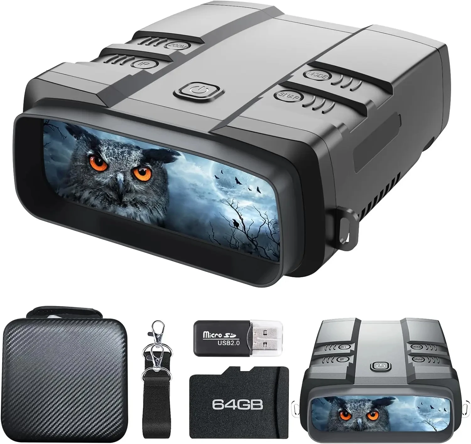 Night vision goggles, true 4K night vision binoculars, built-in powerful focusable infrared, 6000mAh rechargeable battery