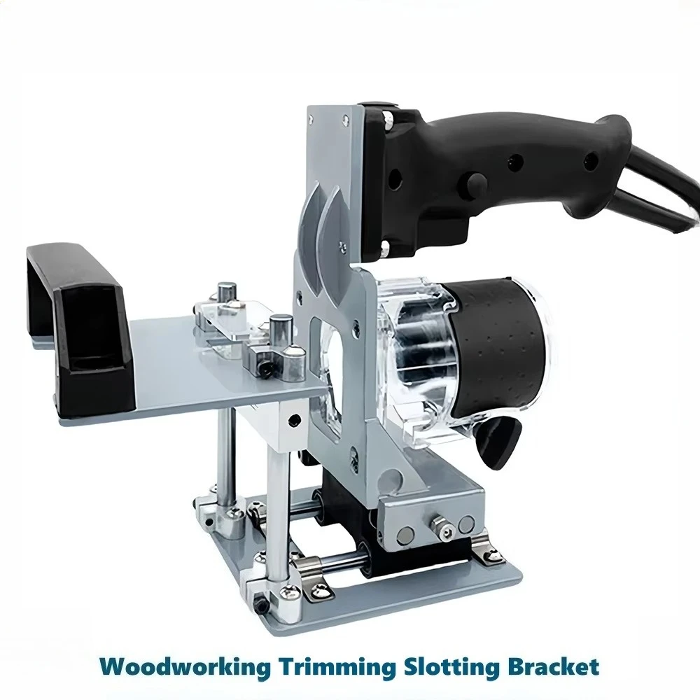 Woodworking Slotting Locator Compact Router Trimming Machine 2 in 1 Invisible Fastener Punch Bracket for Wardrobe Cupboard Pane