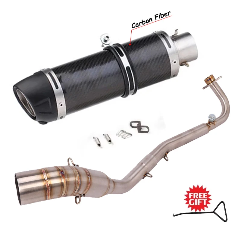 الانزلاق على لكاواساكي Z125 Z 125 دراجة نارية العادم الهروب تعديل نظام كامل الجبهة الأوسط وصلة الأنابيب DB القاتل الخمار 51 مللي متر