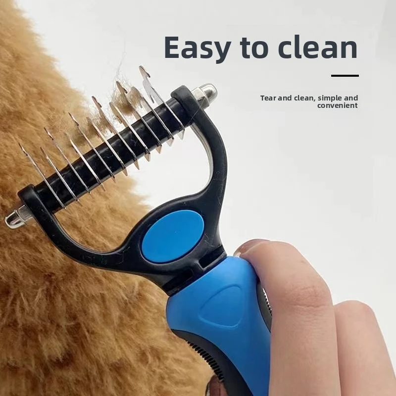 Cat Dog Hair Remover Pet Deshedding Brush Professional Grooming Tool Detangling De-matting Undercoat Rake for Long Short Hair
