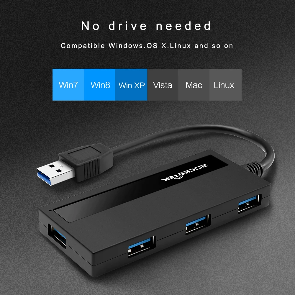 Multi usb 3.0 hub 4 port adapter splitter Power Interface for iMac MacBook Air usb3.0 pc for computer laptop PC