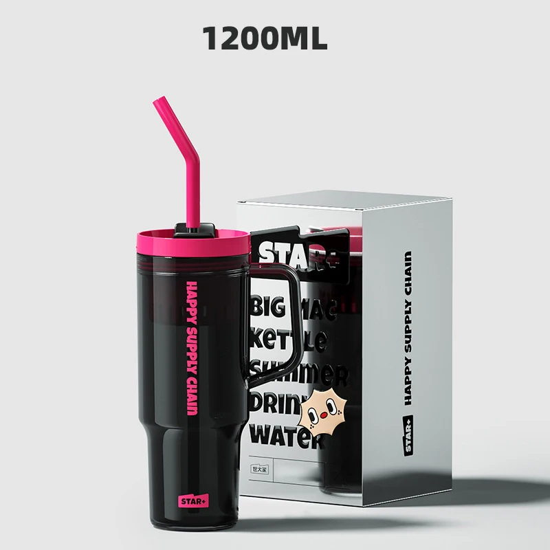 20/40oz Water Bottle With Lid ＆ Straw Tritan Fashion Water Cup Includes Tea Filter Outdoor Travel Cold Water Cup Car Coffee Cups