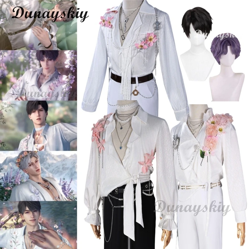 

Game Love and Deepspace Zayne Rafayel Qi Cosplay Costume Flower Shirt Pants Fragrant Possession Uniform Halloween Party Prop