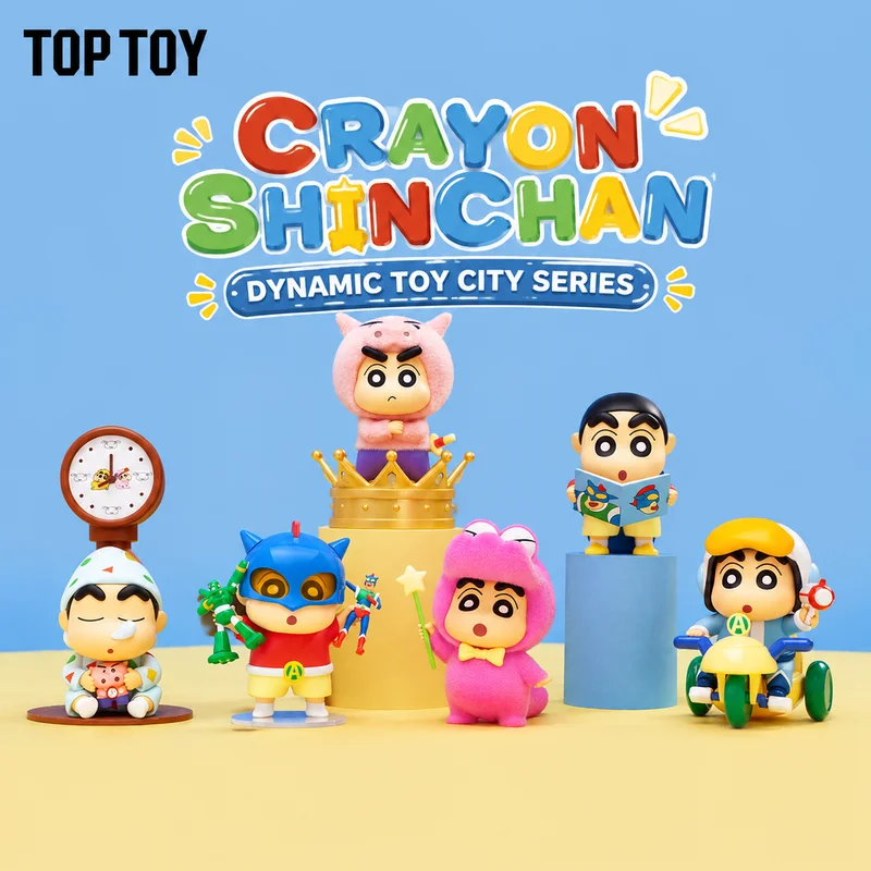 TOPTOY, figurine authentique de Crayon Shinchan, série « Ville dynamique », boîte surprise, objet de collection, décoration de bureau, cadeau original pour les fans.