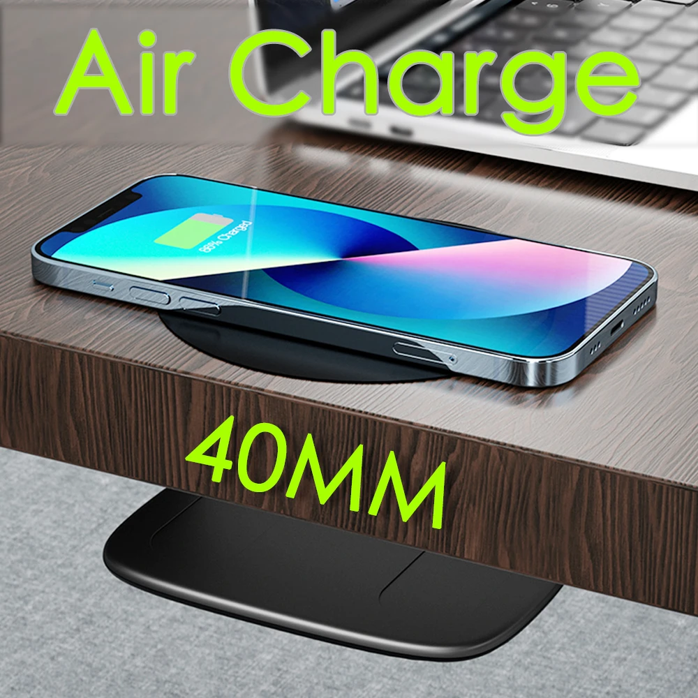 Long Distance Wireless Charger Pad Desktop Coffee Furniture Office Hide QI Wireless Charging For IPhone 13 11 12 Pro Max Samsung