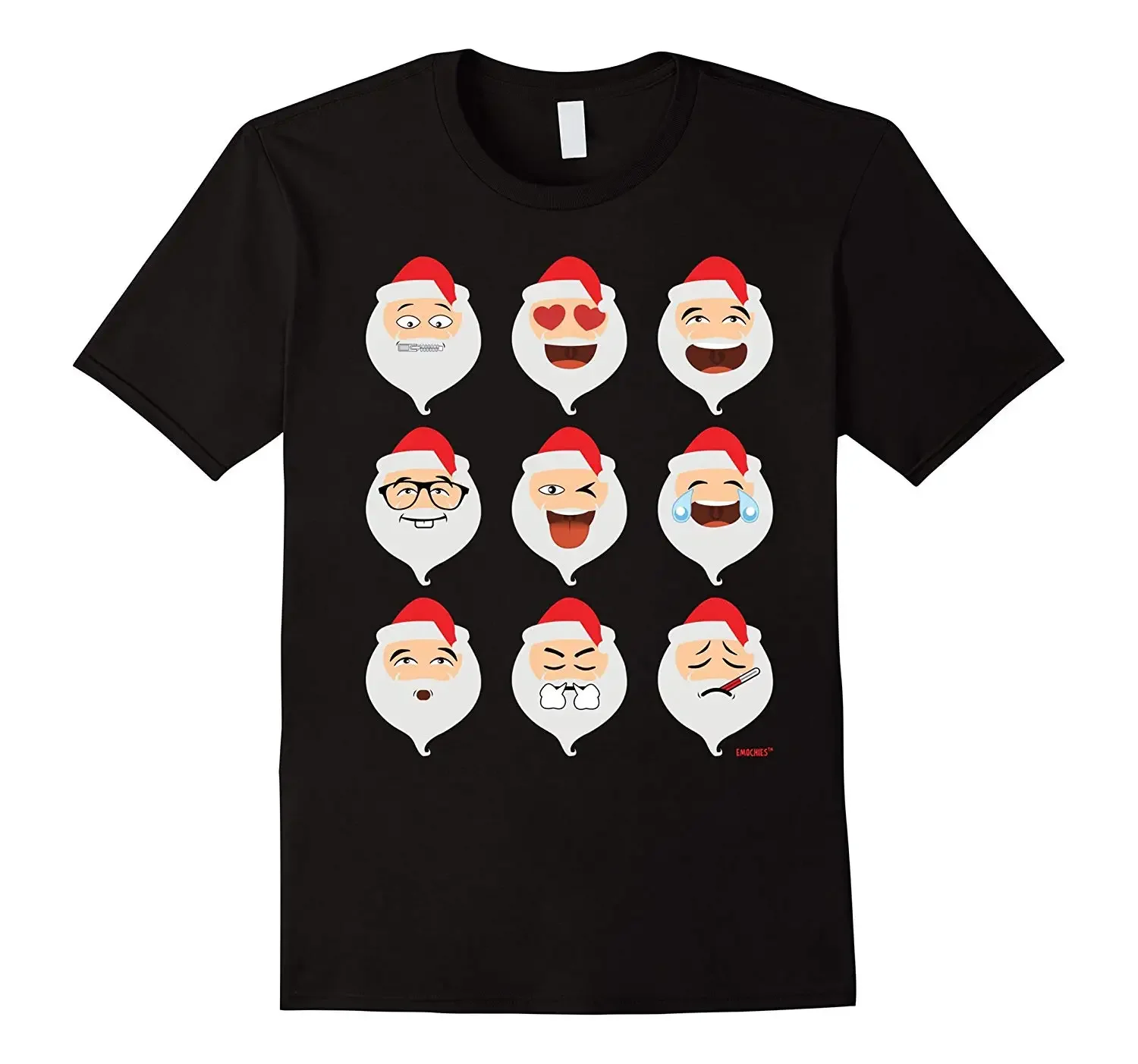 

Cute Santa Clause Funny Christmas Faces T-Shirt 100% Cotton O-Neck Summer Short Sleeve Casual Mens T-shirt Size S-3XL