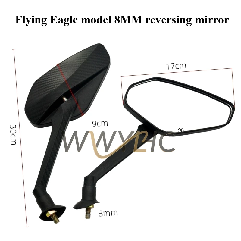Suitable for Electric Vehicle Rearview Mirror Motorcycle 8MM Rhombus Convex Rear Reflective Rearview Mirror