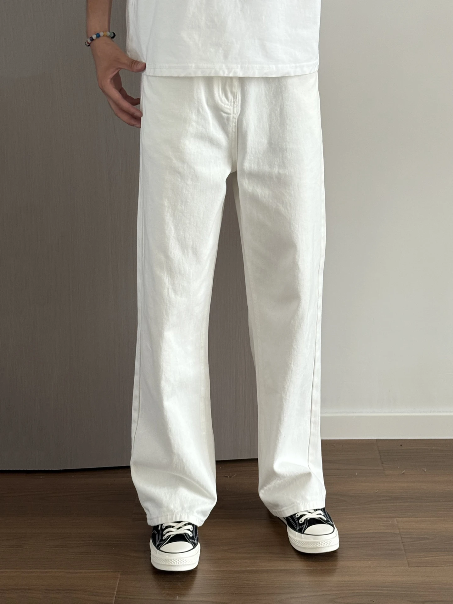

Cleanfit White Jeans Men Summer Thin Straight Leg Jeans American High Street Slimming Bell Bottoms Long Pants Youth Fashion