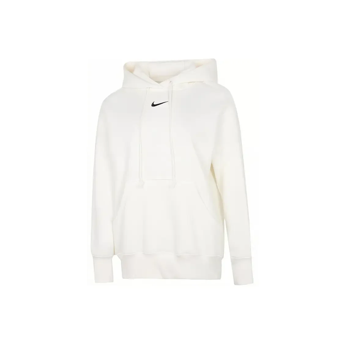 Nike Kangaroo Pocket Trainning Sport Sweaters Brand Logo Print Women White Hoodie DQ5861-133