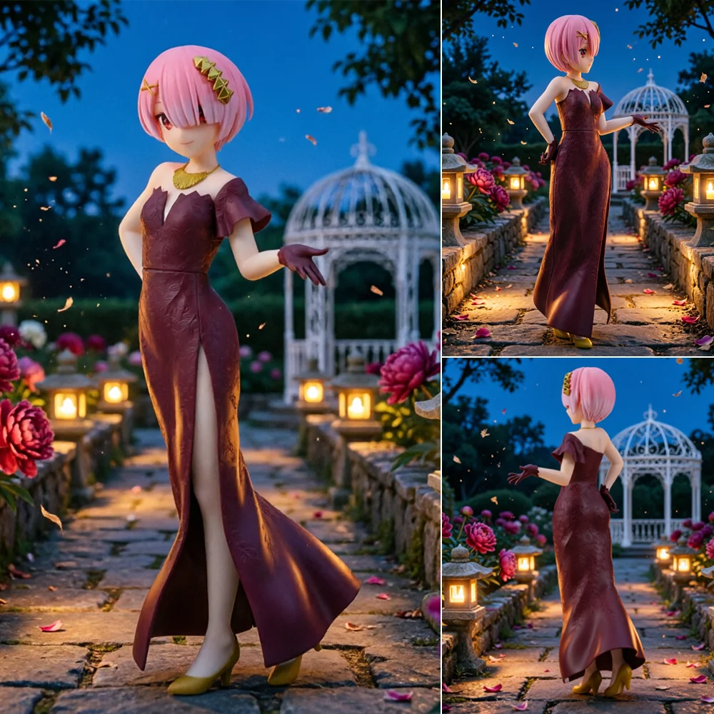 1個入り-エレガントなロングイブニングドレスを着た少女フィギュア、雰囲気のあるデスク＆車の装飾コレクタブルスタチュー、誕生日や祝日に最適なギフト。
