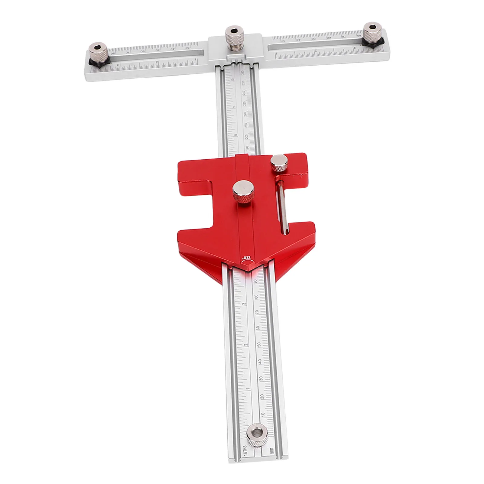 แม่แบบติดตั้งฮาร์ดแวร์ตู้ 5 in 1 ขนาด 7.5 นิ้ว ปรับระยะห่างรูได้ 30 45 60 90 120 135 องศา เครื่องมือช่วยเจาะรูสำหรับงานไม้