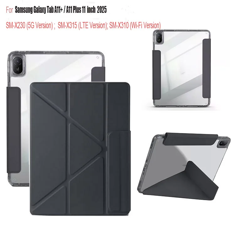 Magnetic Funda For Samsung tab A11 plus 11 inch Case Smart Fold Leather Acrylic Back Cover For tab A11+ 11 inch 2025 Case