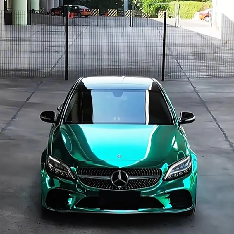 Gloss Teal Mirror Chrome Vinyl Wrap Roll Self Adhesive Decal Film Air Release Motorbike Car Wrapping Sticker