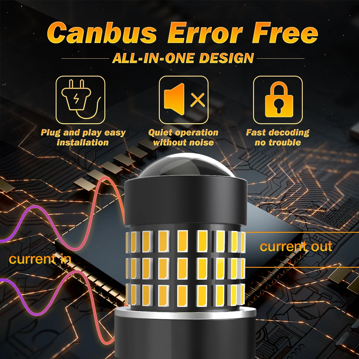 50pcs 1157 BAY15D P21/5W 3157 7443 1156 LED Turn Signal Bulb Error Free Tail Light Bulb 360° Beam Angle 35,000+ Hours Lifespan