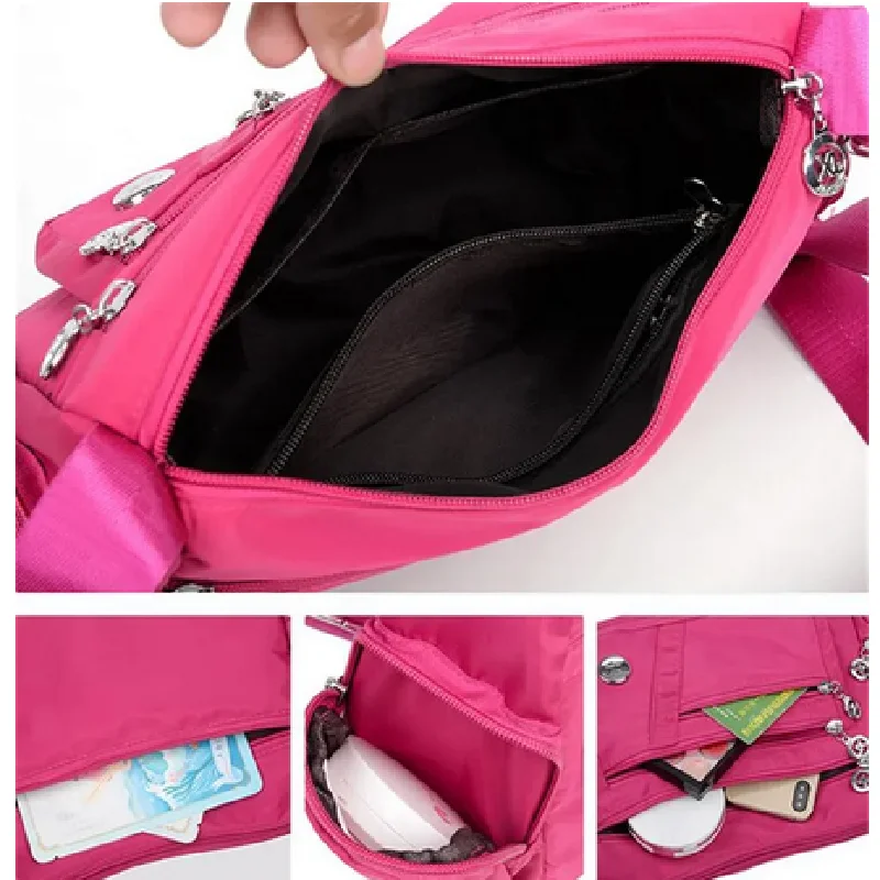 2023 Fashion Women Shoulder Messenger Bag Nylon Oxford Lightweight Waterproof Zipper Package Large Capacity Travel Crossbody Bag