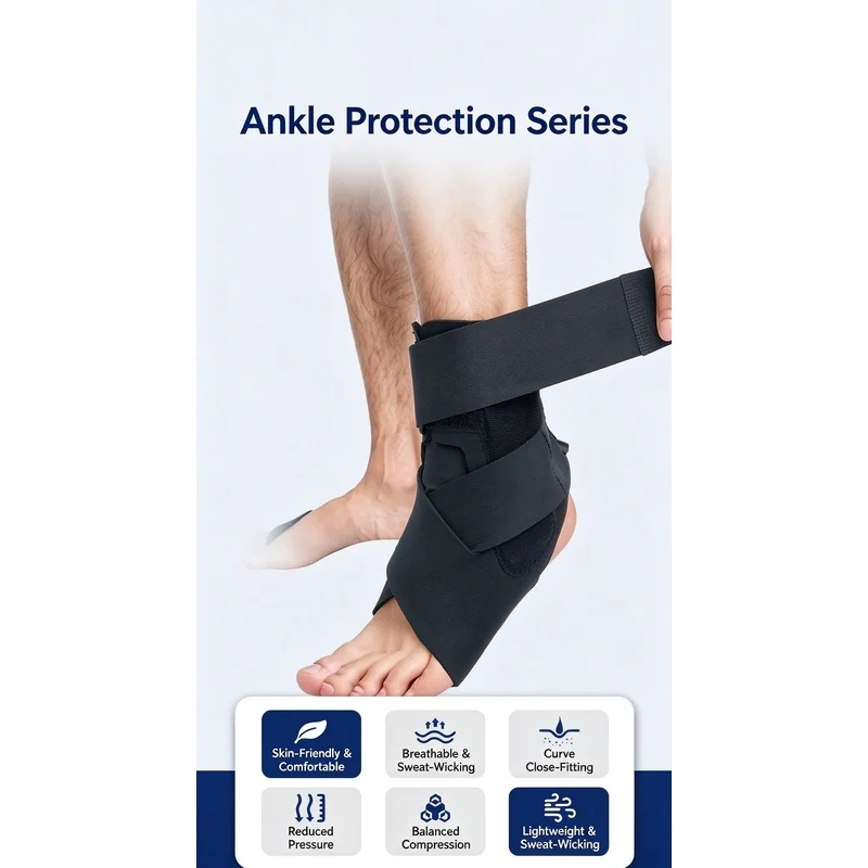 Compression Cross-Wrap Support Straps Sports, Protective Ankle Sleeves Braces for Basketball, Badminton and Fitnes