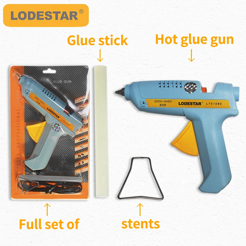 LODESTAR Hot Melt Pistola de Cola com 10mm Cola Varas Mini Pistolas Industriais Temperatura De Calor Thermo Ferramenta de Reparação Elétrica