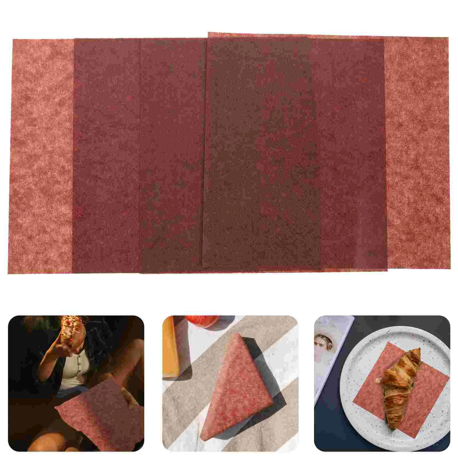 100 Sheets Food Wrapping Paper Parchment Sandwich Greaseproof French Fries For Hamburgers Round Compact Bread