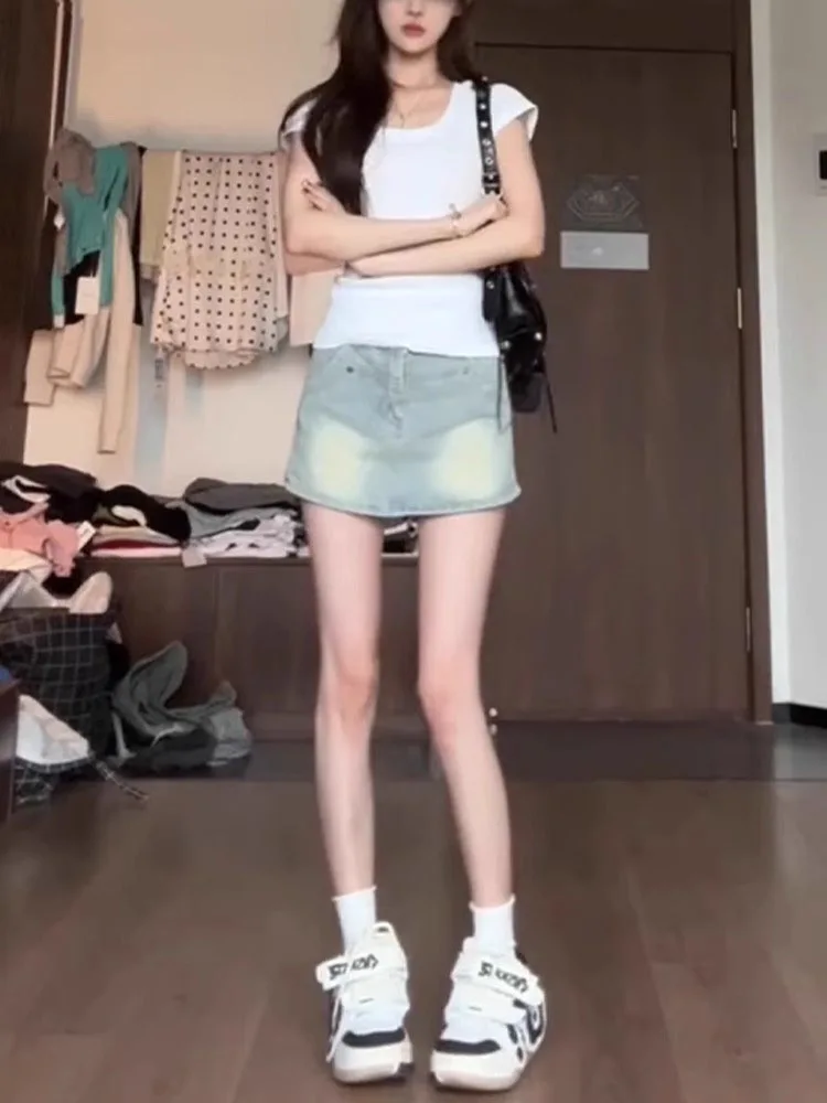 

Waed ort Юбка-трапеция Женская облегающая джинсовая юбка с высокой талией осенняя новинка больших размеров Faion больших размеров для женщин