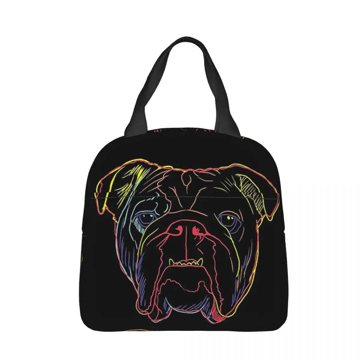 Dog English Bulldog Puppy Insulated Lunch Bag Large Art Meal Container Cooler Bag Tote Lunch Box Work Travel Food Storage Bags