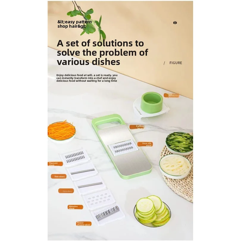 Kitchen Manual Vegetable Slicer Stainless Steel Vegetable Slicer Shredder Cutter Potato Shredders Garlic Carrot Grater Chopper