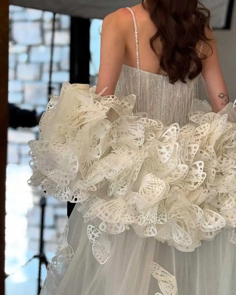 فساتين زفاف رائعة حورية البحر بياقة مربعة مزينة بدون ظهر بدون أكمام فستان العروس فيستدو دي نويفا مصنوع حسب الطلب #3