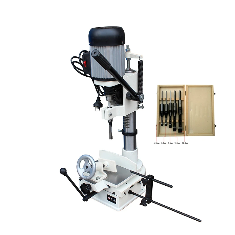 Woodworking Mortising Machine 750W Cutting Drilling Hole Tenon 6~15MM