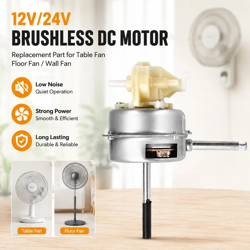 12V 24V Brushless DC Motor Low Voltage Direct Current Fan Power Drive Unit Fit Pedestal Desk Wall Mount Electric Fan Replacement