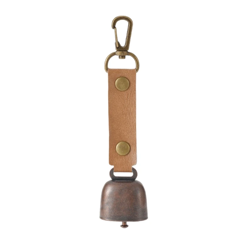 Outdoor Camping Ornament Bell Keychain Cowbell Accessory Pet Charm Bear Repellent Bell Accessory Caramel Colour