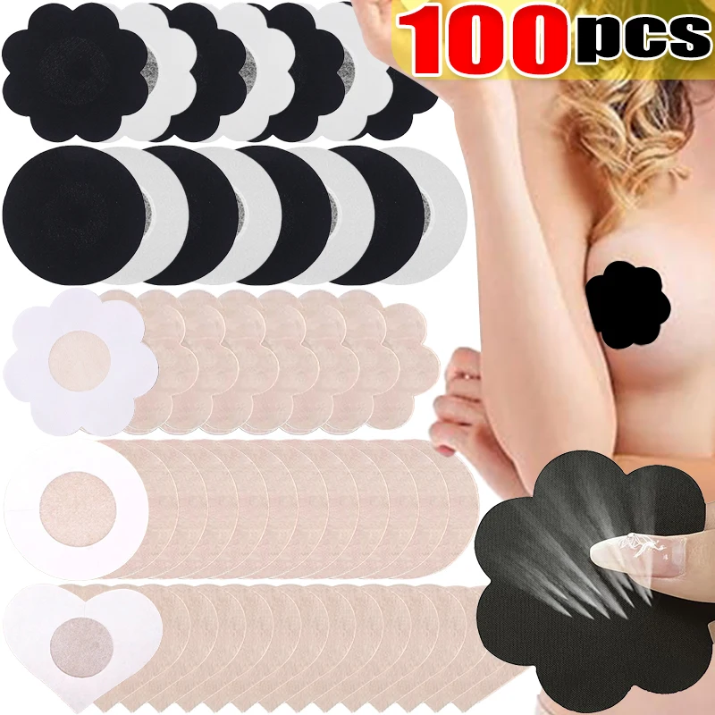 Women Sweatproof Chest Patch Anti Convex Point Nipple Cover Thin Breast Sticker Strong Adhesion Bra Pad All-day Use Chest Paster