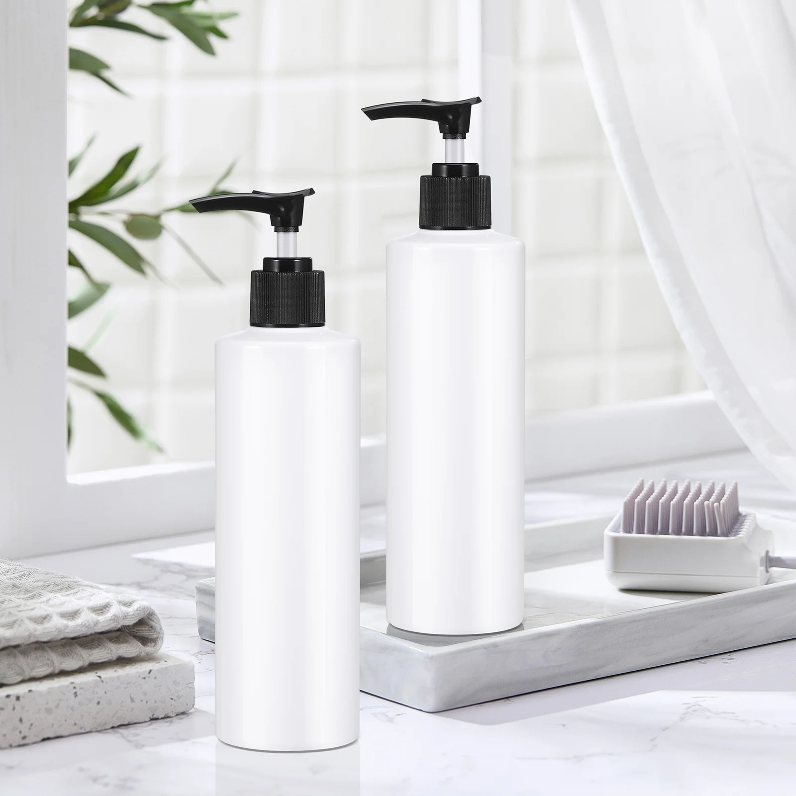 5 قطعة زجاجات السفر البلاستيكية القابلة لإعادة الملء حاويات مضخة محلول فارغة المحمولة موزع لأدوات الزينة كريمات العناية بالبشرة #4