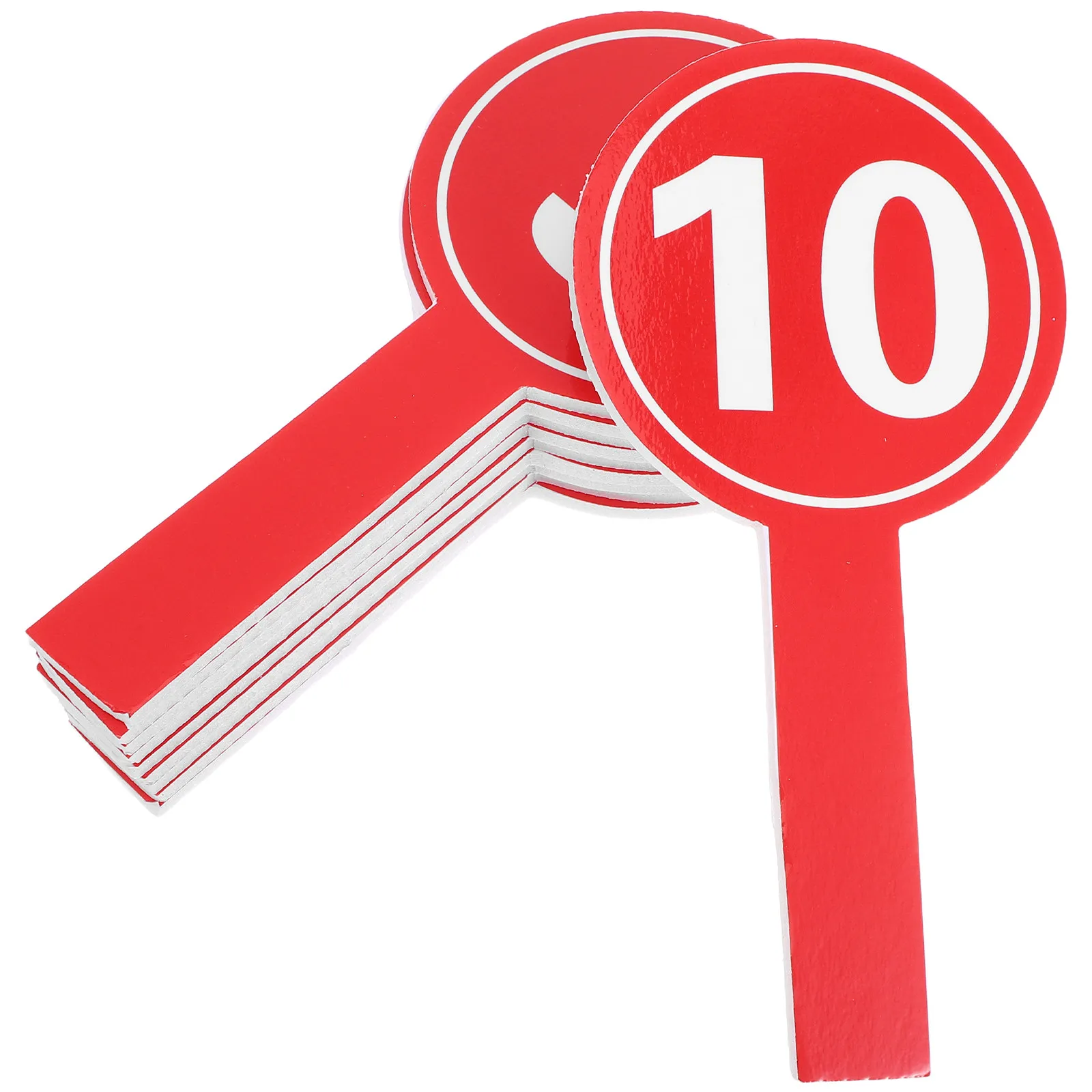 10Pcs Handheld Score Paddles High Density Foam Single Side Paddle Board Numbers for Auction Voting Classroom Scoreboard Reusable