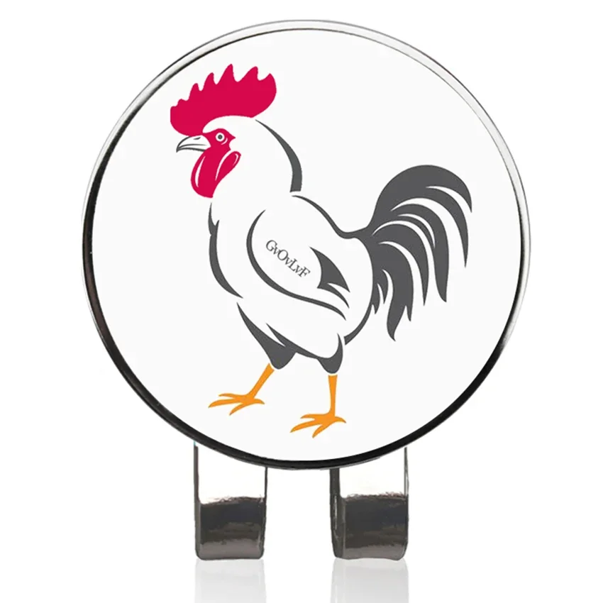 1pc Golf Ball Marker Rooster Pattern Golf Marker with Magnetic Hat Clip Novelty Gift for Golf Lovers Golfer Men Friends