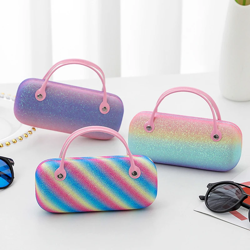 Estuche colorido para gafas de sol con láser arcoíris: una solución de almacenamiento de gafas creativa y portátil para bolsos y bolsillos para niños