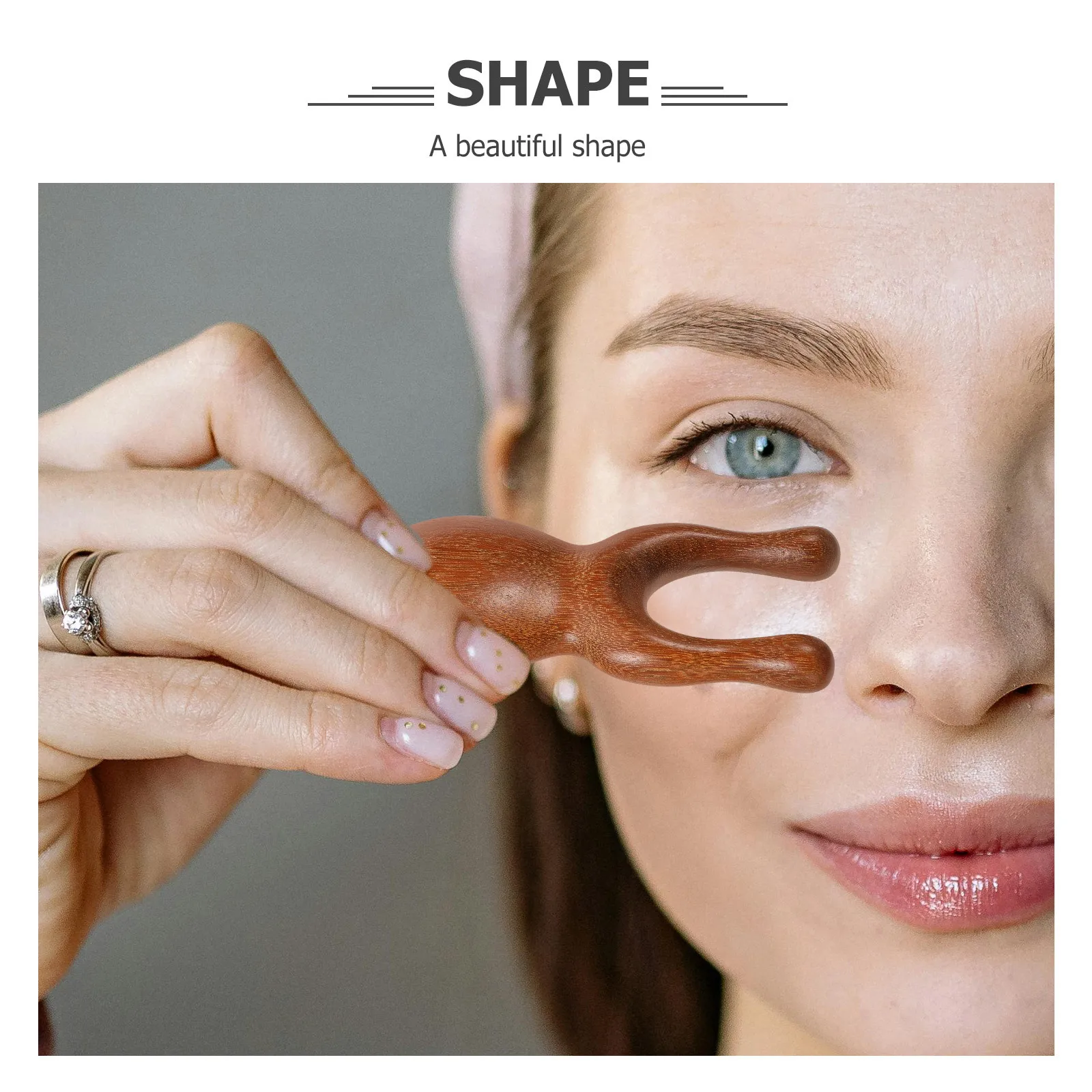 

1pcs Wooden Nose Scraper Facial Acupoint Massager Portable Handheld Massage Tool Natural Wood Beauty Scraping Board