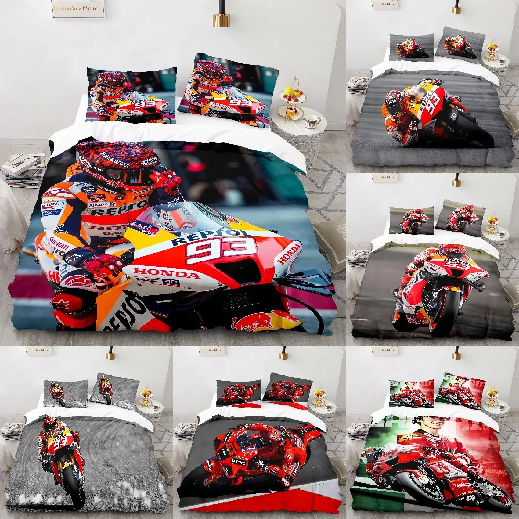 

Marquez 93 Bedding Set Pillowcases Twin Full Queen King Bed Linen Marc Marquez 93 Polyester Duvet Cover Sets Boys Teens Adult