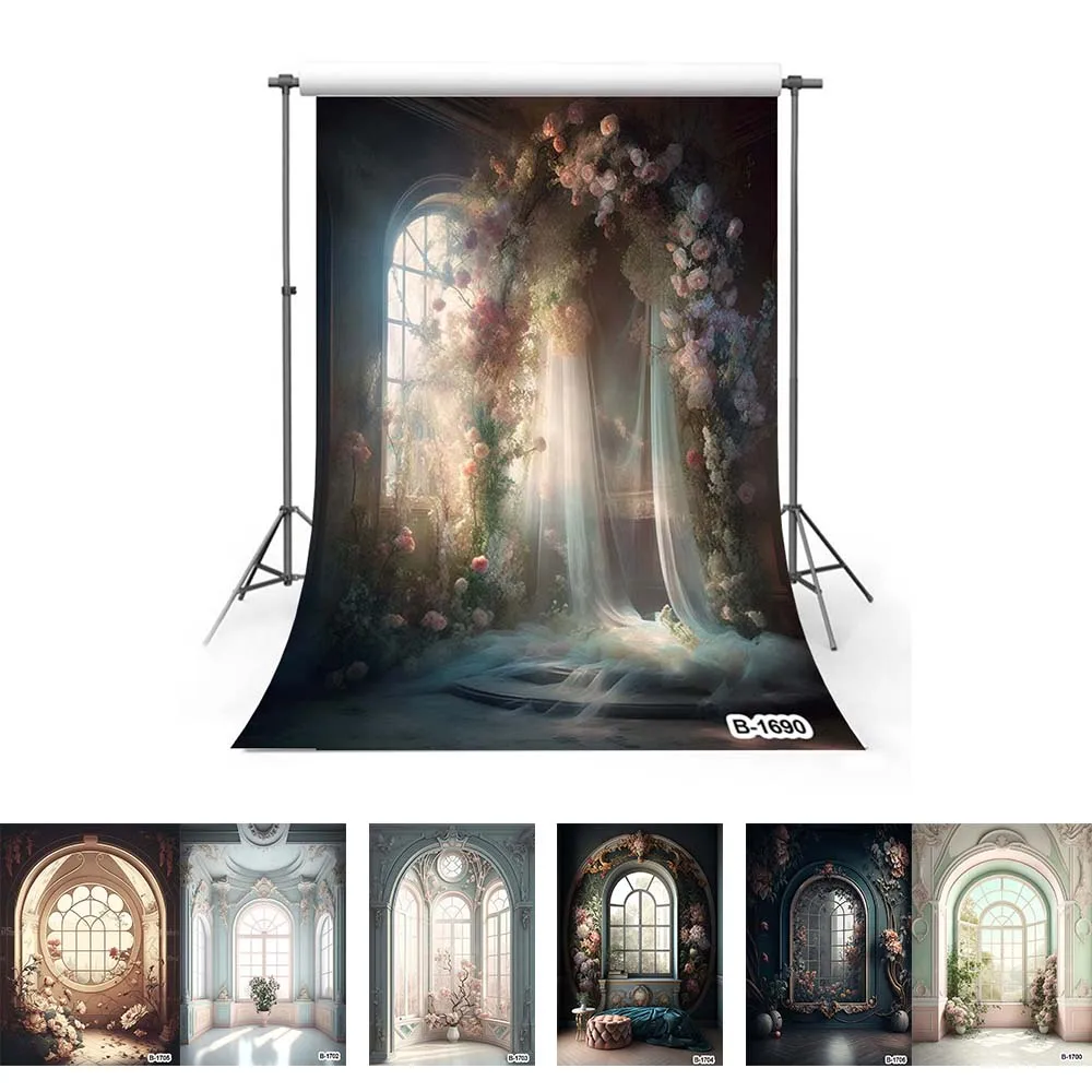 

Studio Photography Background for Maternity Art Photo Retro Palace Window Oil Painting Texture Backdrops Newborn Child Photozone