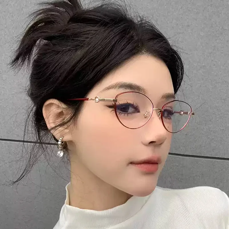 Oval fashion blue - proof glasses ladies elegant temperament model decorative glasses
