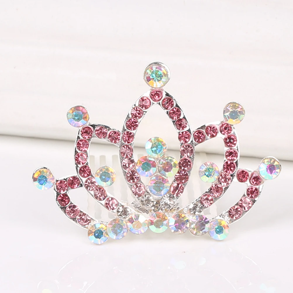 

Rhinestone Hair Comb Diamond Accessories Crown Hairpin Princess Style Hair Accessories Kids Gift Party Banquet Decorative Clip