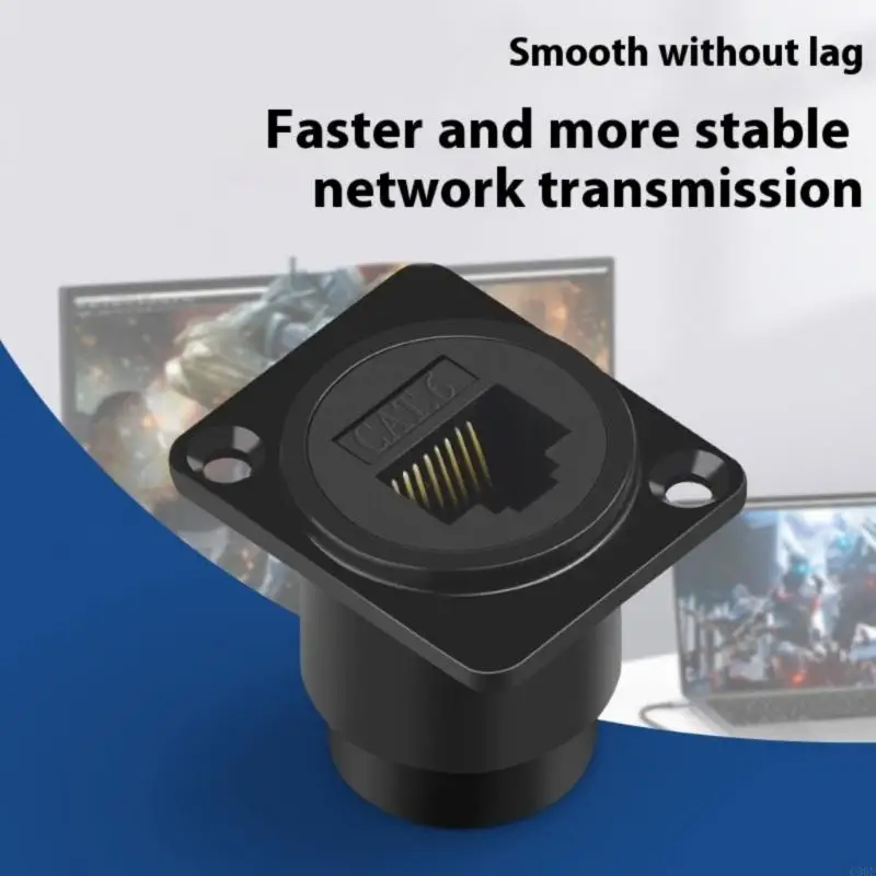 C90F RJ45 แผงเชื่อมต่อตัวเชื่อมต่อ CAT6 Ethernet ผ่านสายเคเบิล Coupler หญิง