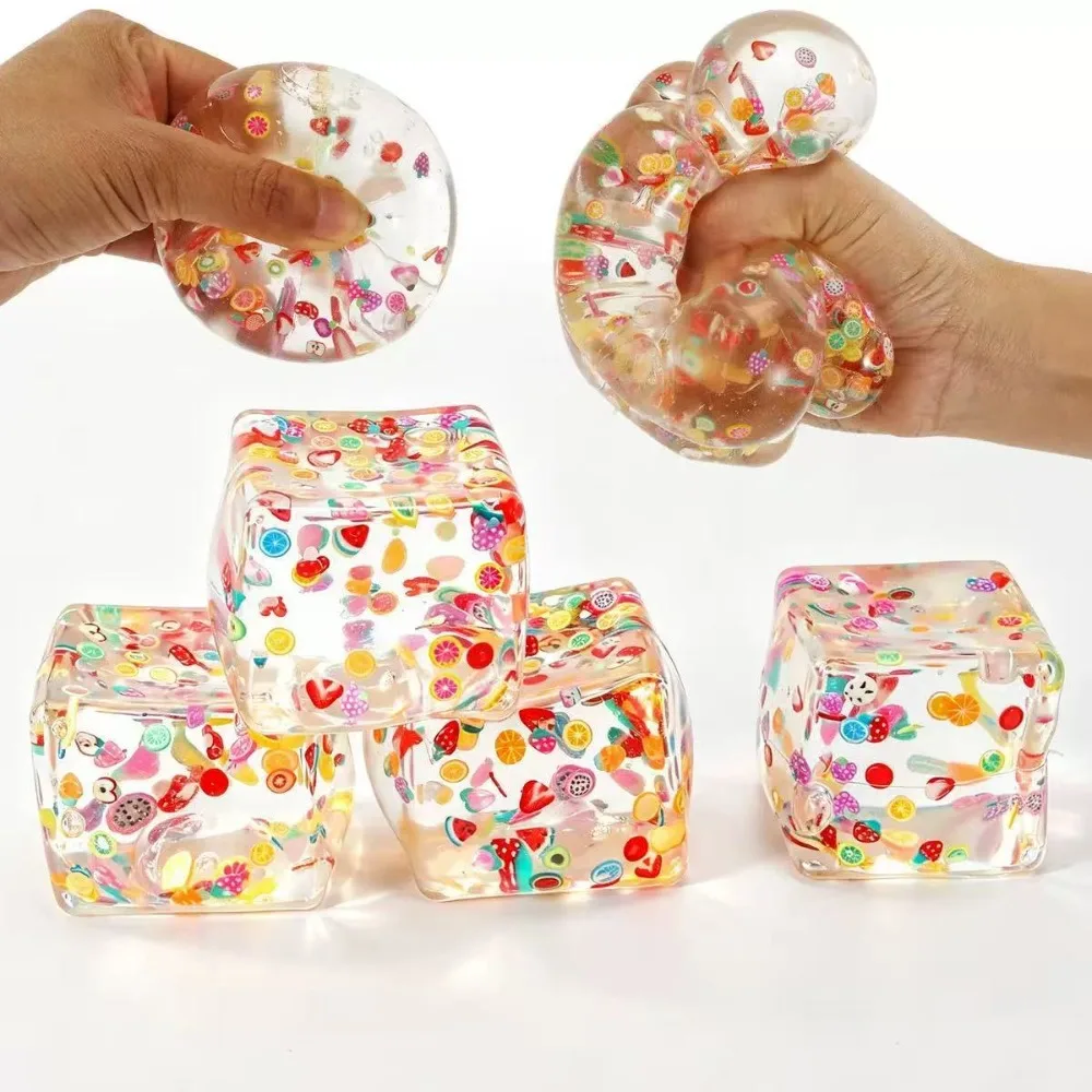 Balle anti-stress Taba Squishy Cube - Jouet sensoriel fruité à remontée lente pour TDAH, autisme, bureau, cadeau à presser