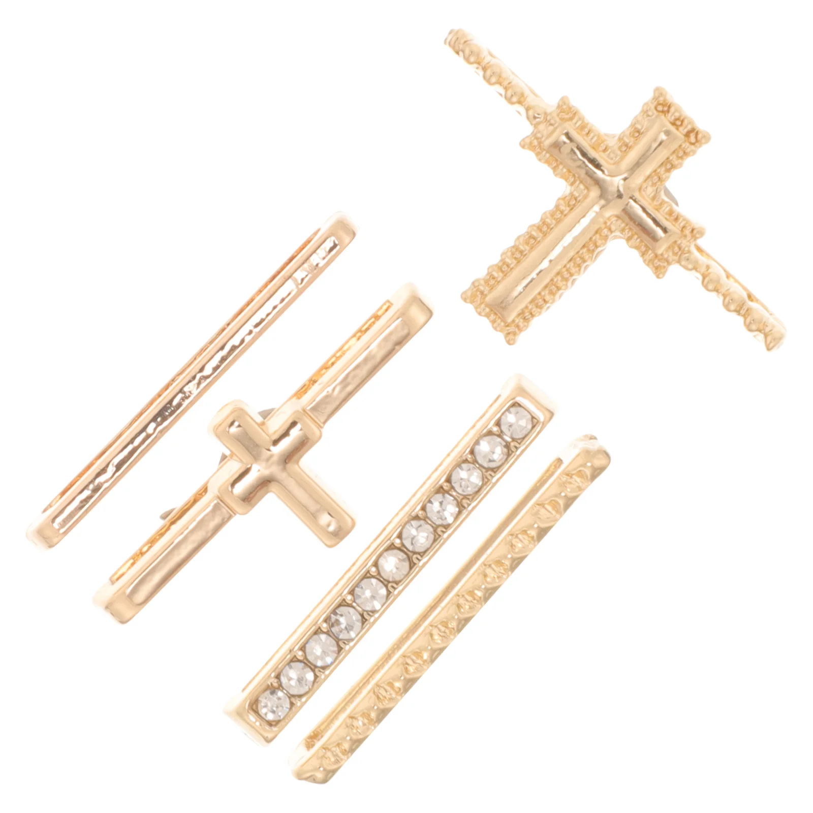 

5Pcs Watchband Charm Rings Decorative Metal Accessories for Silicone Watch Band Trendy Cross Design Fashionable Gift