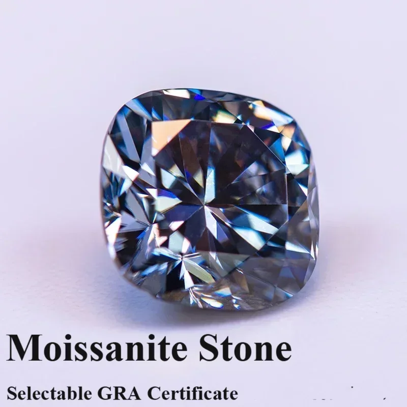 

Moissanite Stone Gray Color Cushion Cut Lab Grow Gemstone Diamond for Woman Jewelry Rings Earrings Making with Certif