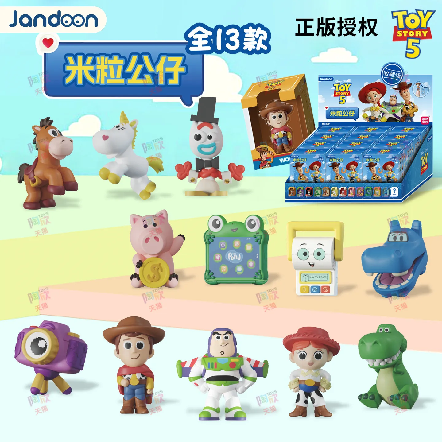 Disney Pixa Jandoon Original Toy Story Blind Box Doll Woody Jessie Buzz Lightyear Rice Grain Mini Action Figure Model Toy Gift view 2