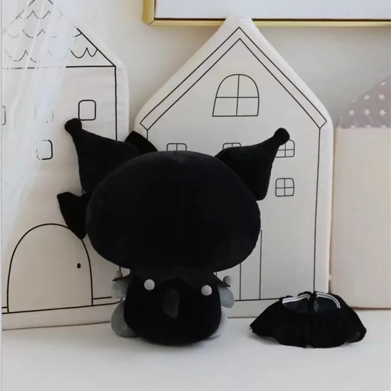 Sanrio Новинка кавайная черная плюшевая игрушка Kuromi Маленький Дьявол 30 см мягкая мультяшная анимационная Подушка декоративная подушка подарок для детей