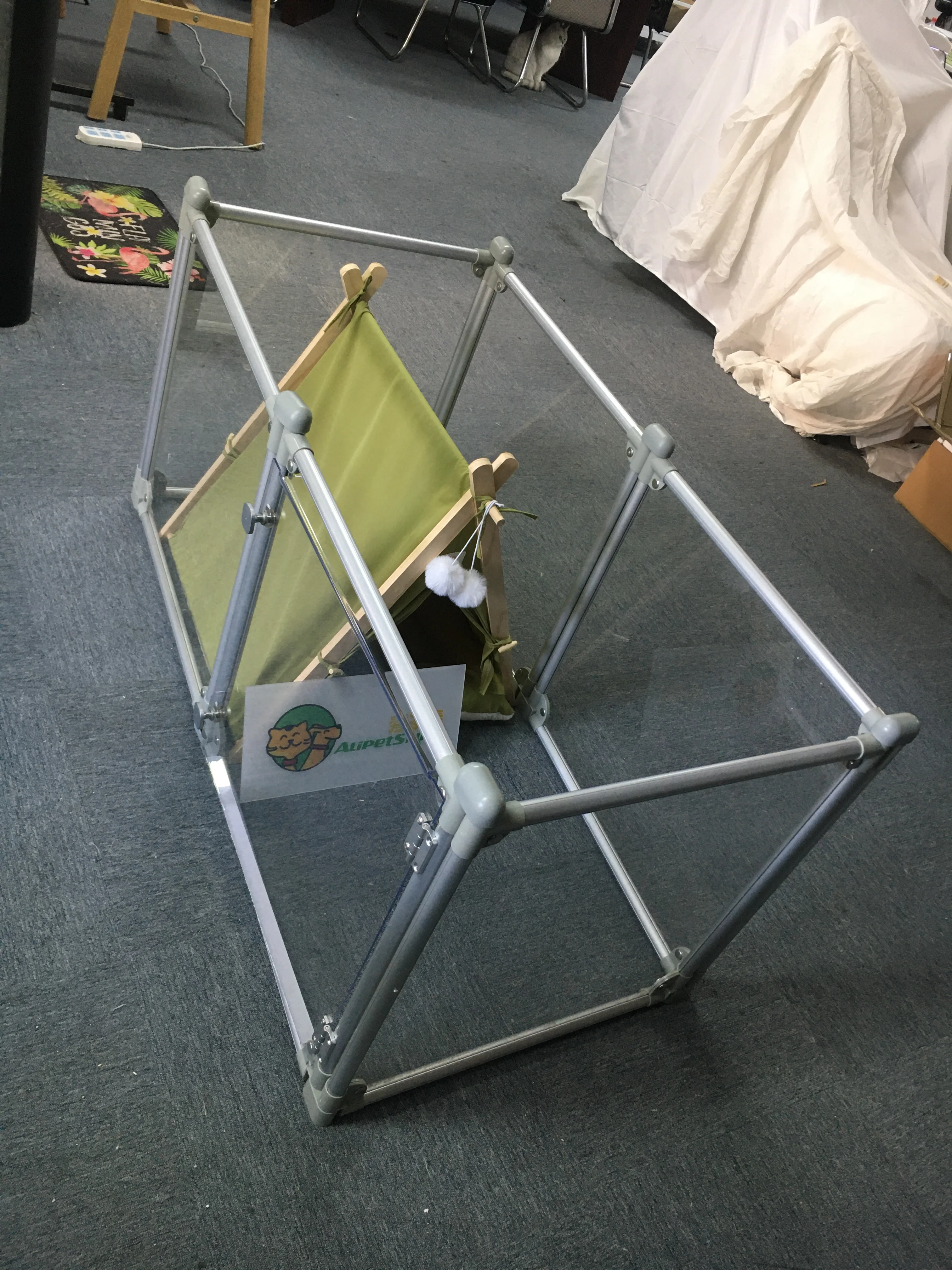 Transparent Foldable Pet Fence, Cat Dog Playpen, Durable Metal Enclosure, Easy Assembly, Indoor Outdoor Use